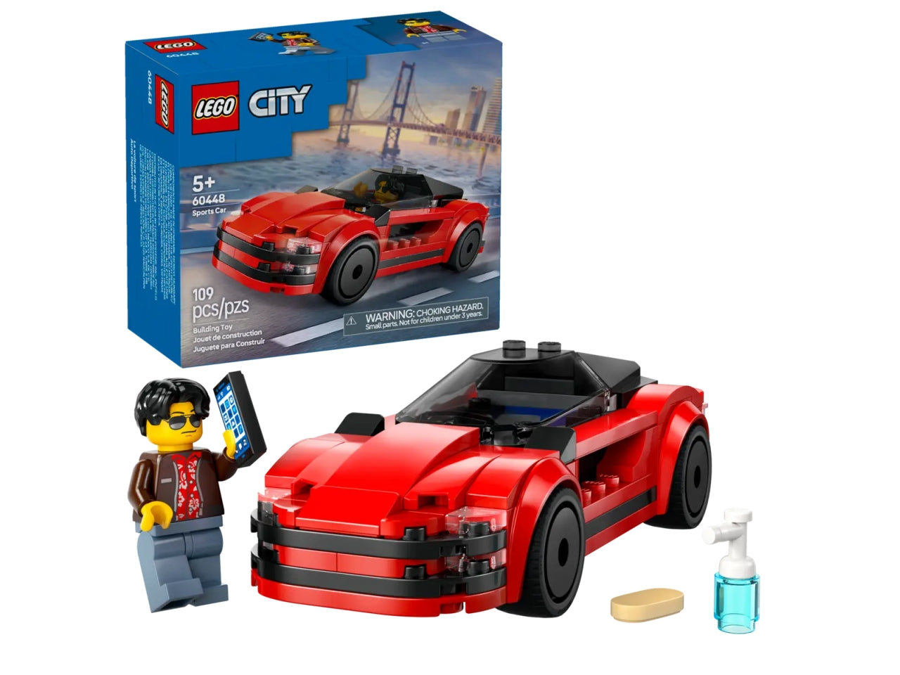 Lego City great vehicles auto sportiva rossa 109 pezzi per età 5+ 60448