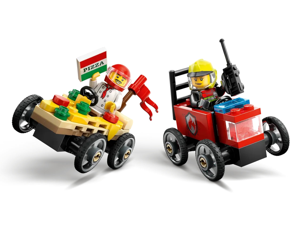 Lego City great vehicles pack veicoli da corsa: pizzaiolo contro pompiere 70 pezzi per età 5+ 60458