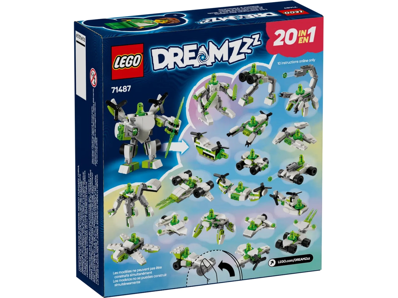 Lego Dreamzzz le avventure del robot e del veicolo di z-blob 121 pezzi per età 7+ 71487