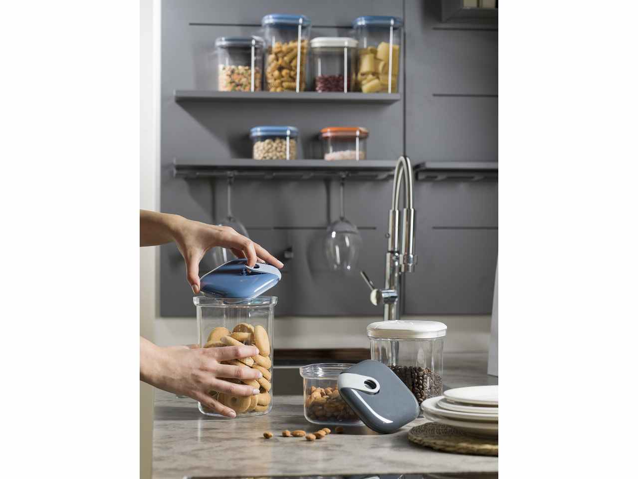 Omada barattolo pull box 3 pezzi avorio m6933ao