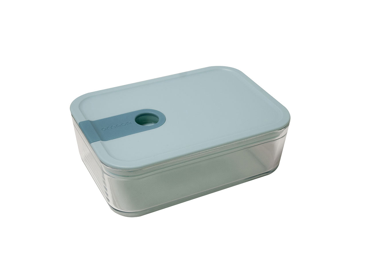 Contenitore in vetro 1,1l 20x14xh.7,5cm colore ottanio