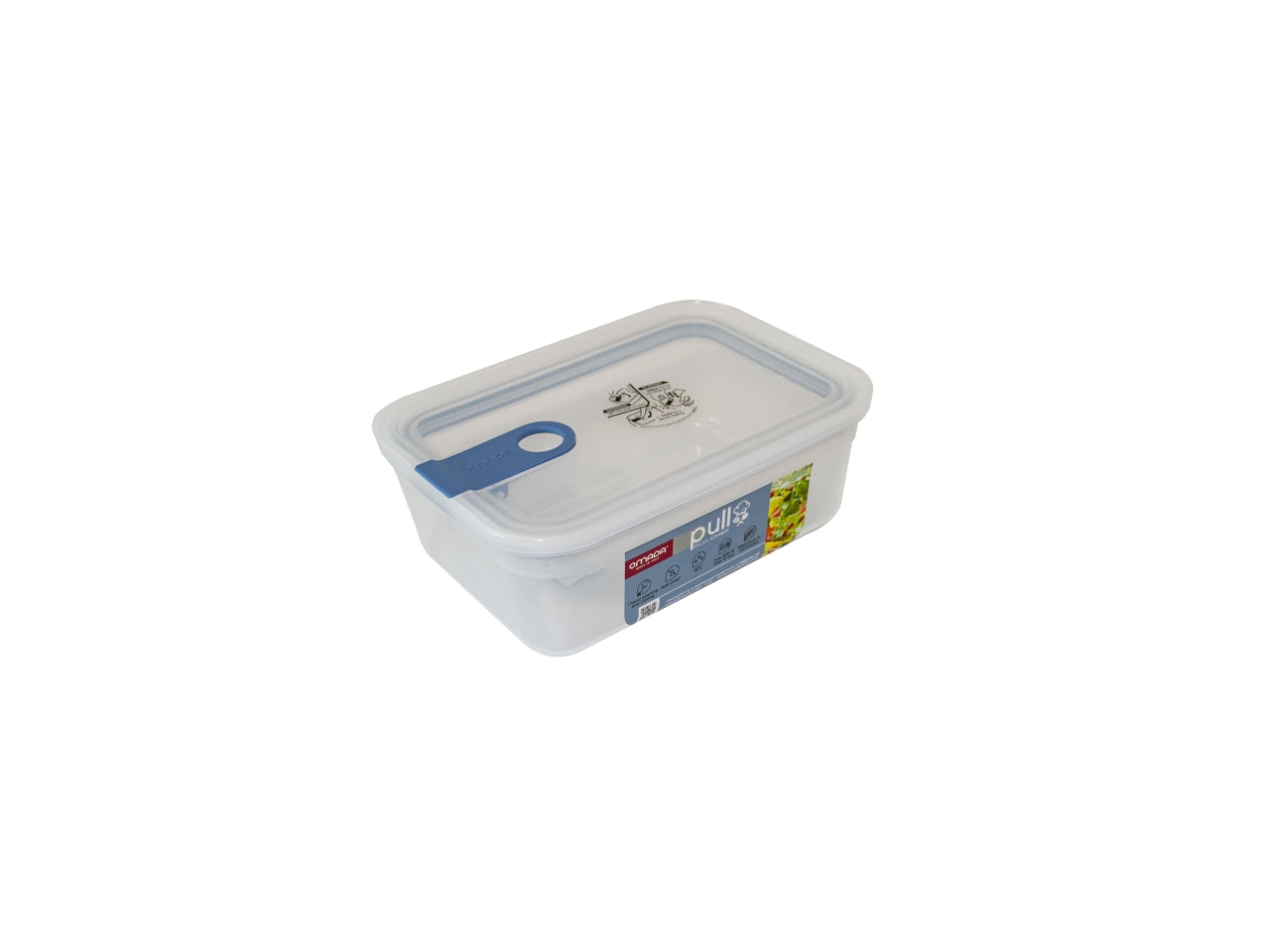 Contenitore rettangolare 1,1l 15x21xh.7,5cm colore blu avio