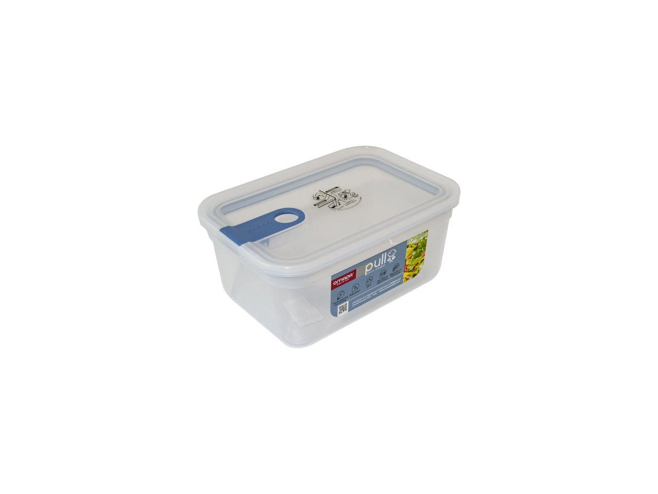 Contenitore rettangolare 1,5l 15x21xh.9,5cm colore blu avio