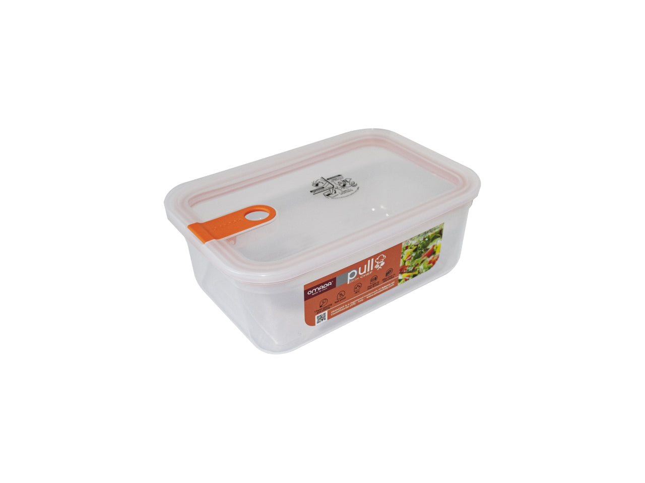 Contenitore rettangolare 2,3l 17,5x25xh.9,5cm colore arancio