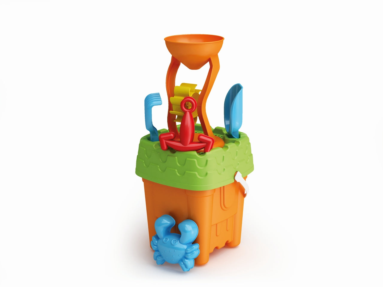 Set secchiello castello con mulino in plastica multicolor -35 cm, - Adriatic