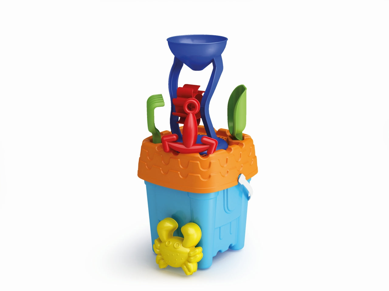 Set secchiello castello con mulino in plastica multicolor -35 cm, - Adriatic