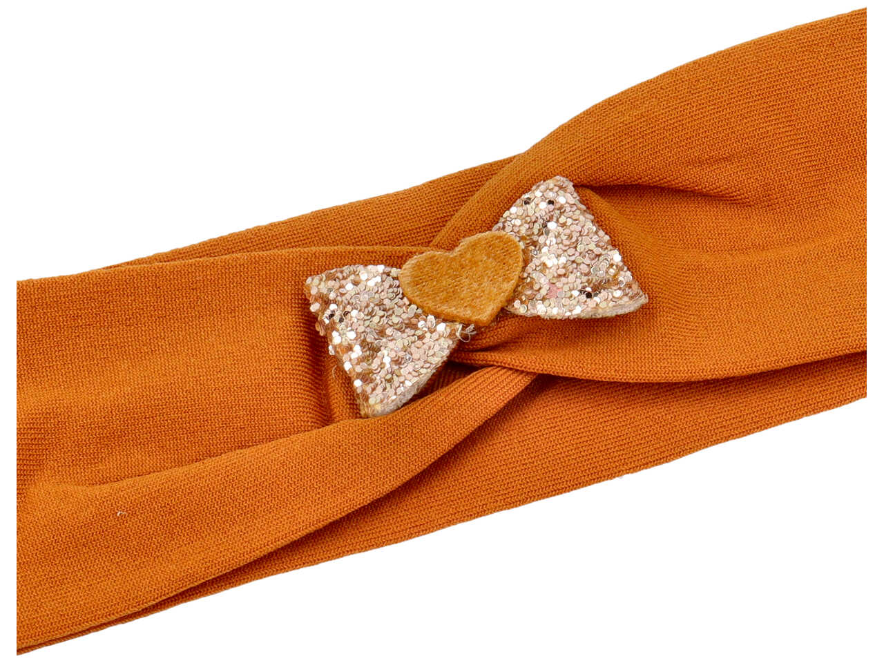 Fascia baby con fiocco glitterato e cuore in velluto