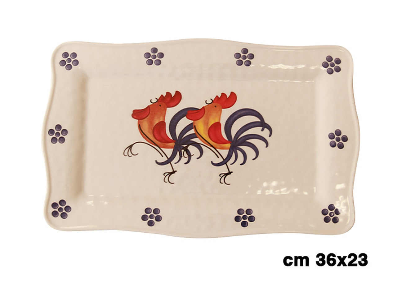 Vassoio rettangolare in melamina linea galli 36x23cm
