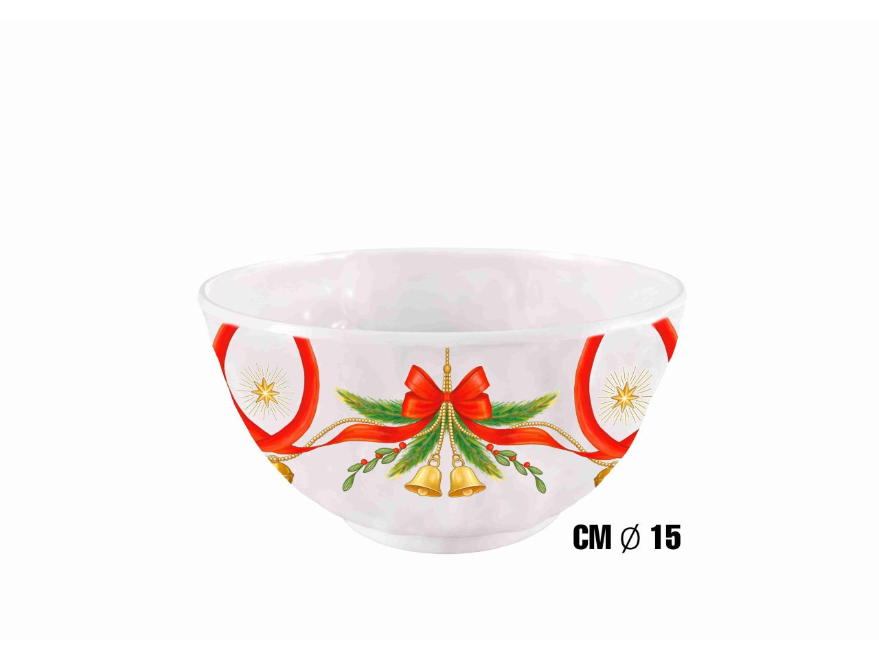 Bolo in melamina 15cm decoro decoro natale linea fiocchi