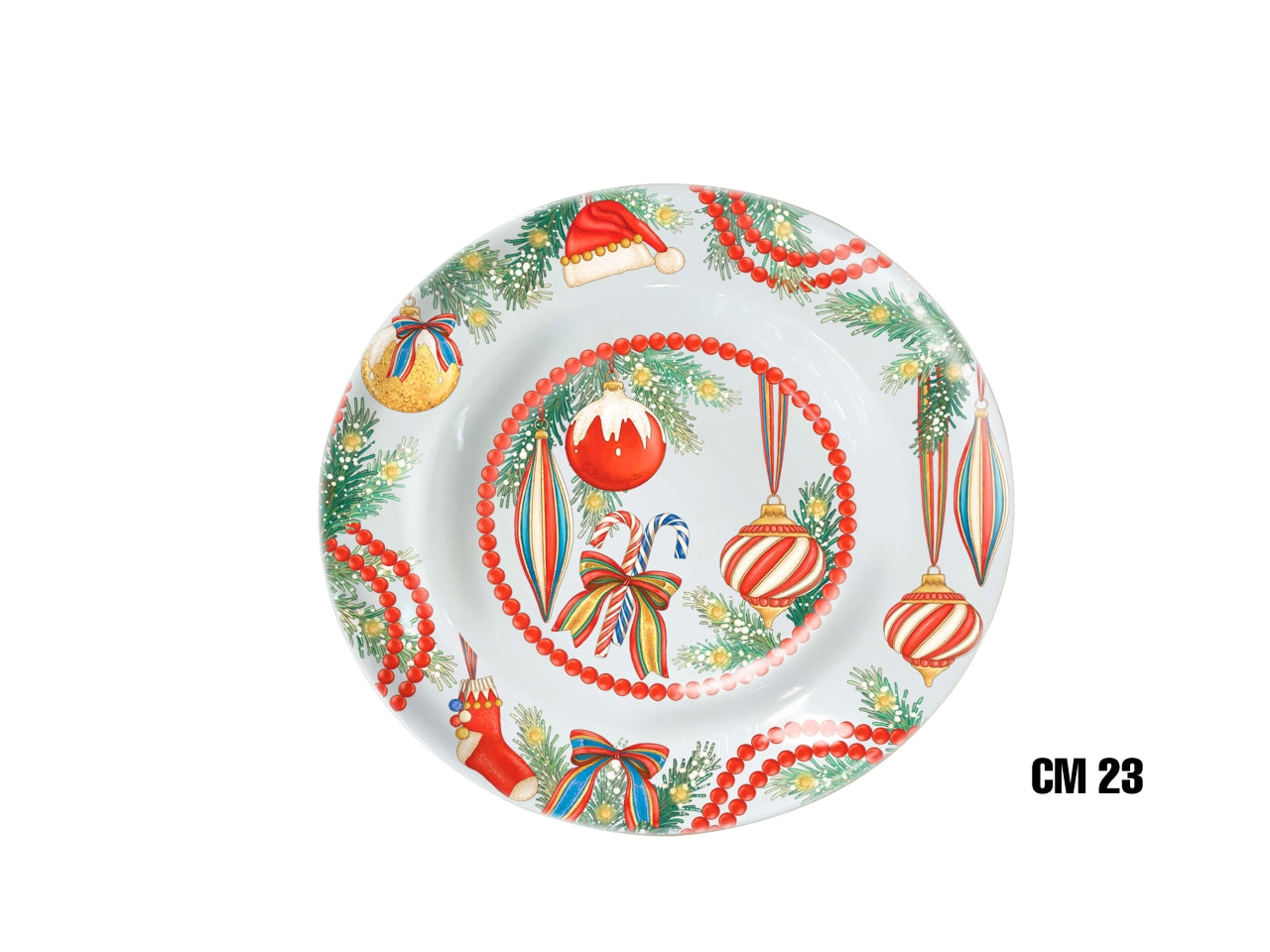 Piatto fondo in melamina 23cm decoro natale