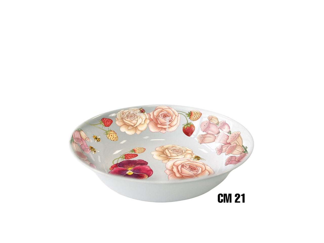 Lavafrutta melamina 21cm fiori rosa