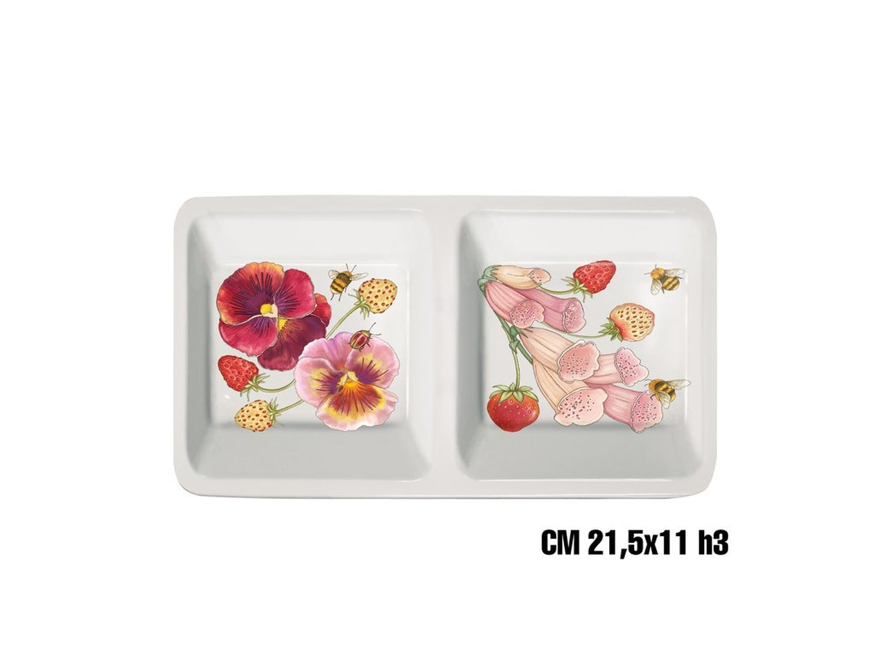 Antipastiera melamina fiori rosa