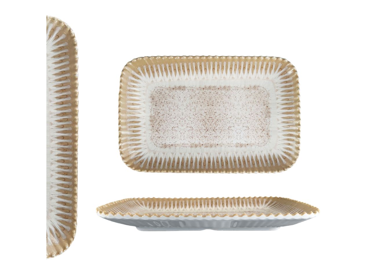 Vassoio rettangolare in melamina tortora 39x27x4 cm - Maison TortorÃ