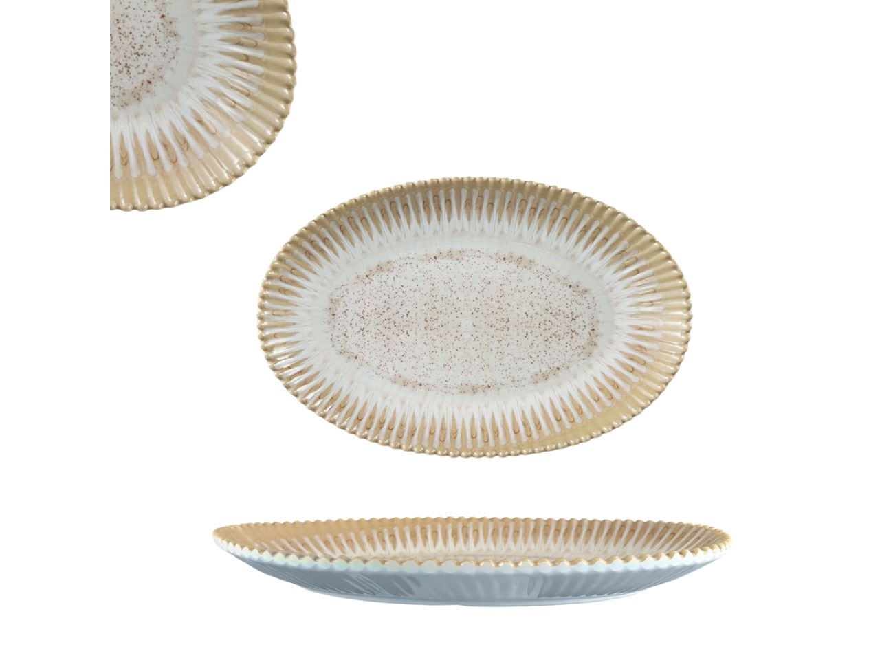 Vassoio ovale in melamina tortora 40x30 cm - Maison TortorÃ