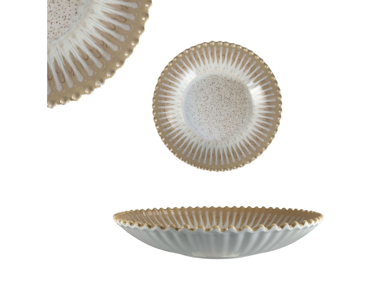 Vassoio tondo in melamina tortora contemporaneo 34x6,5 cm - Maison TortorÃ