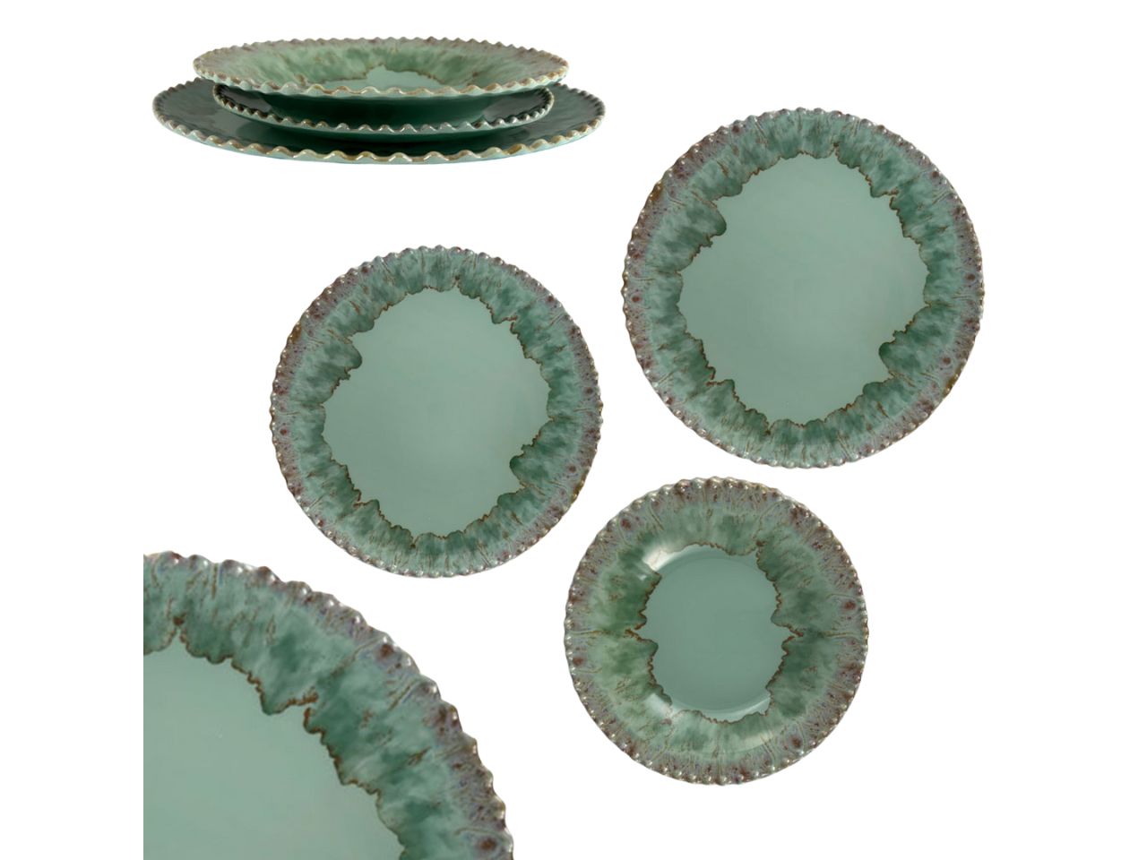 Piatto piano in melamina verde acqua 29 cm - Maison TortorÃ