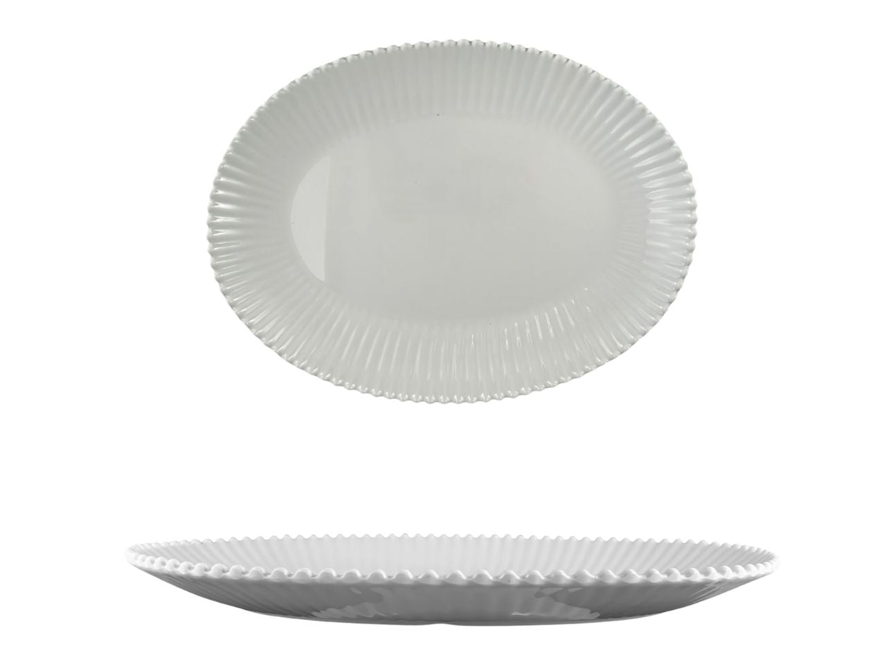 Vassoio ovale melamina bianco marinaro, linea Perla 50x36 cm - Maison TortorÃ