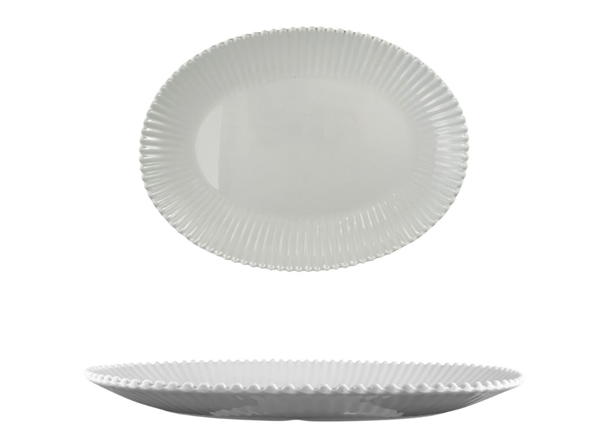 Vassoio ovale melamina bianco marinaro, linea Perla 50x36 cm - Maison TortorÃ