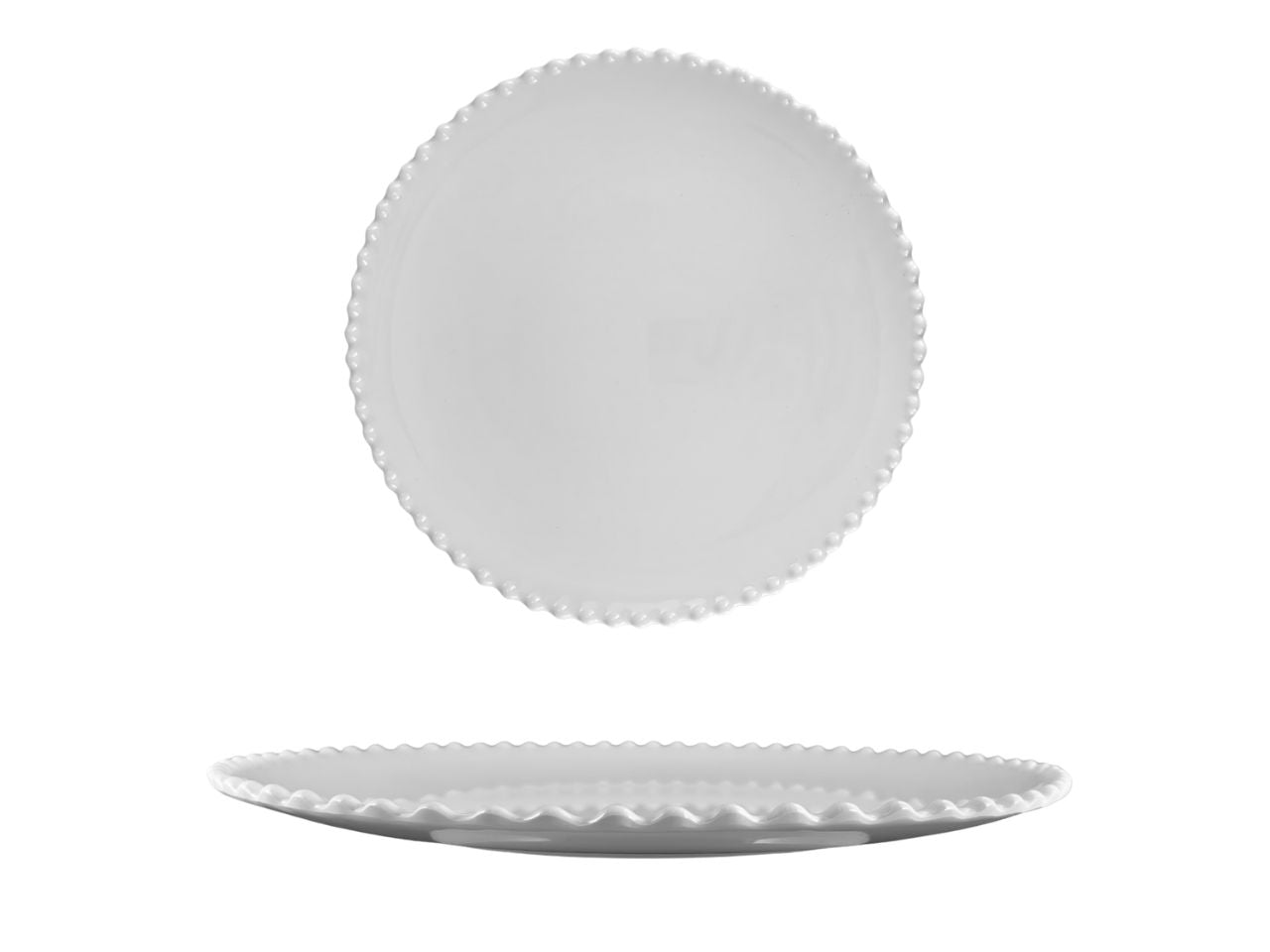 Vassoio rotondo melamina bianco marinaro 34x3 cm - Maison TortorÃ