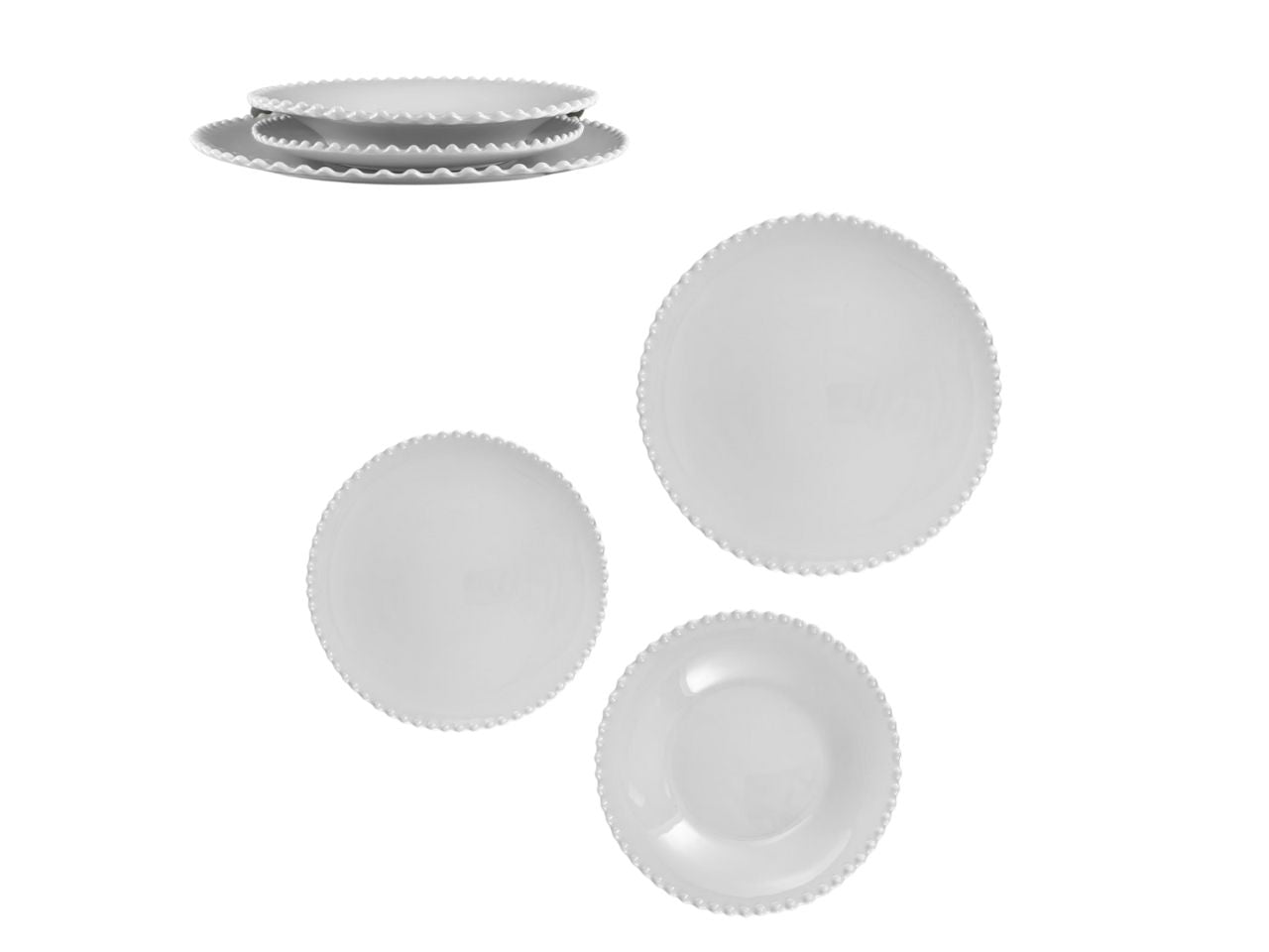 Piatto frutta e dessert melamina bianco marinaro, linea Perla 22x2 cm - Maison TortorÃ