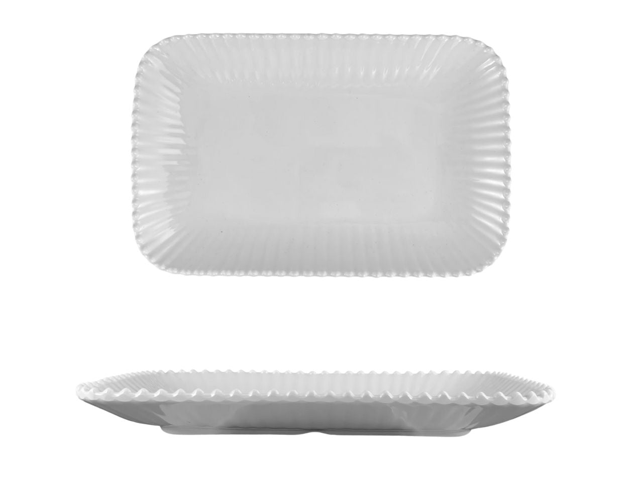 Vassoio rettangolare melamina bianco marinaro 30x21 cm, linea Perla - Maison TortorÃ
