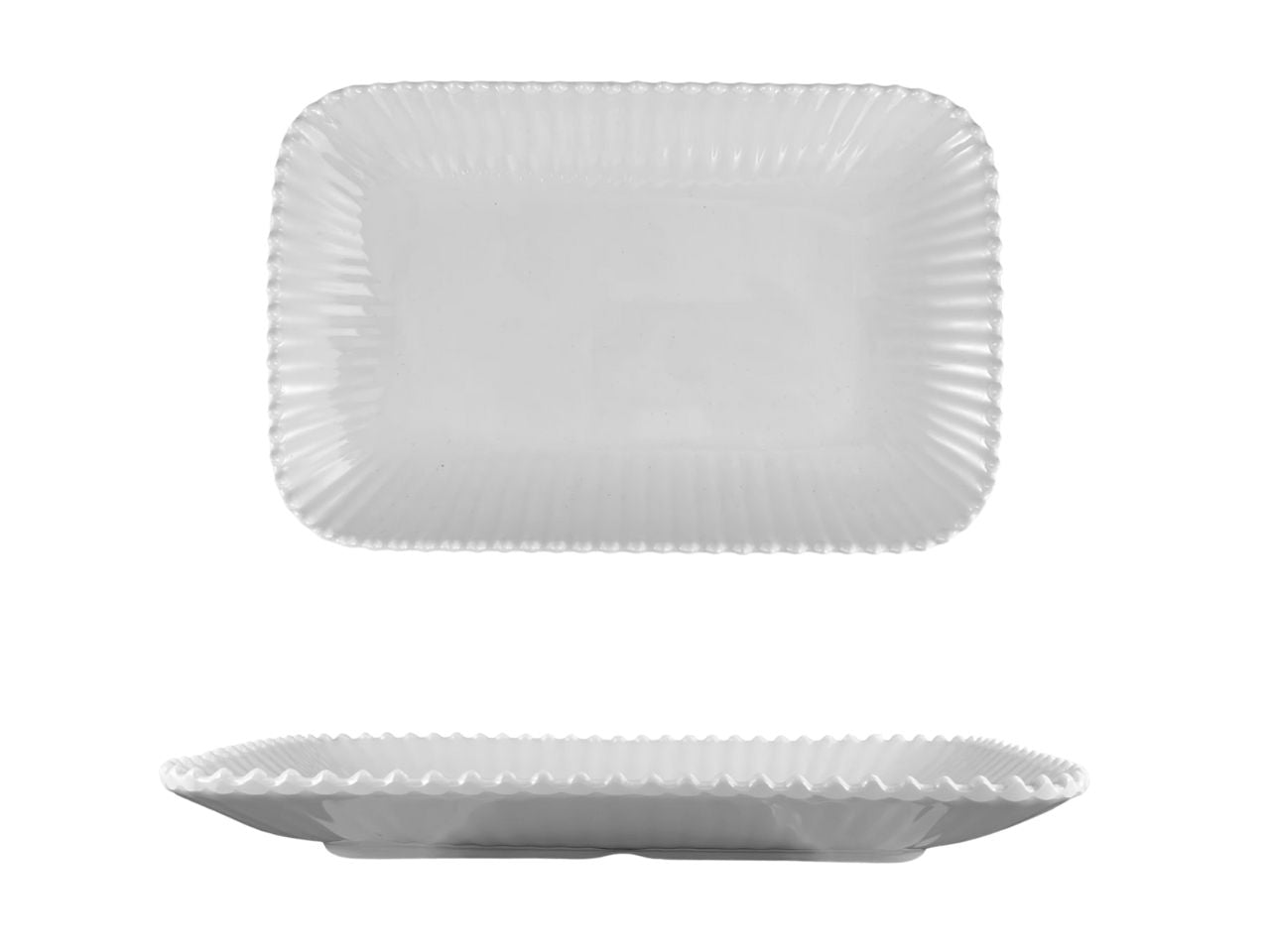 Vassoio rettangolare melamina bianco marinaro 26x17 cm, linea Perla - Maison TortorÃ