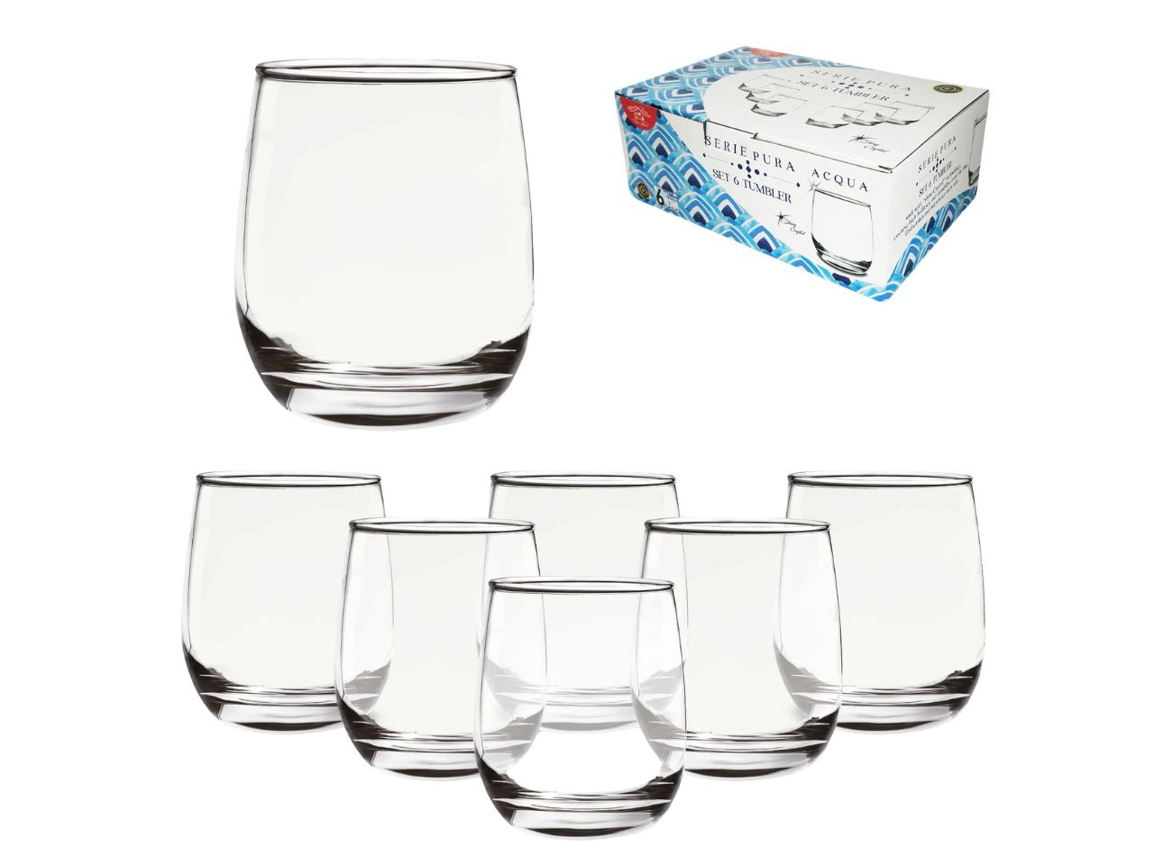 Bicchiere tumbler 34cl set da 6 bicchieri