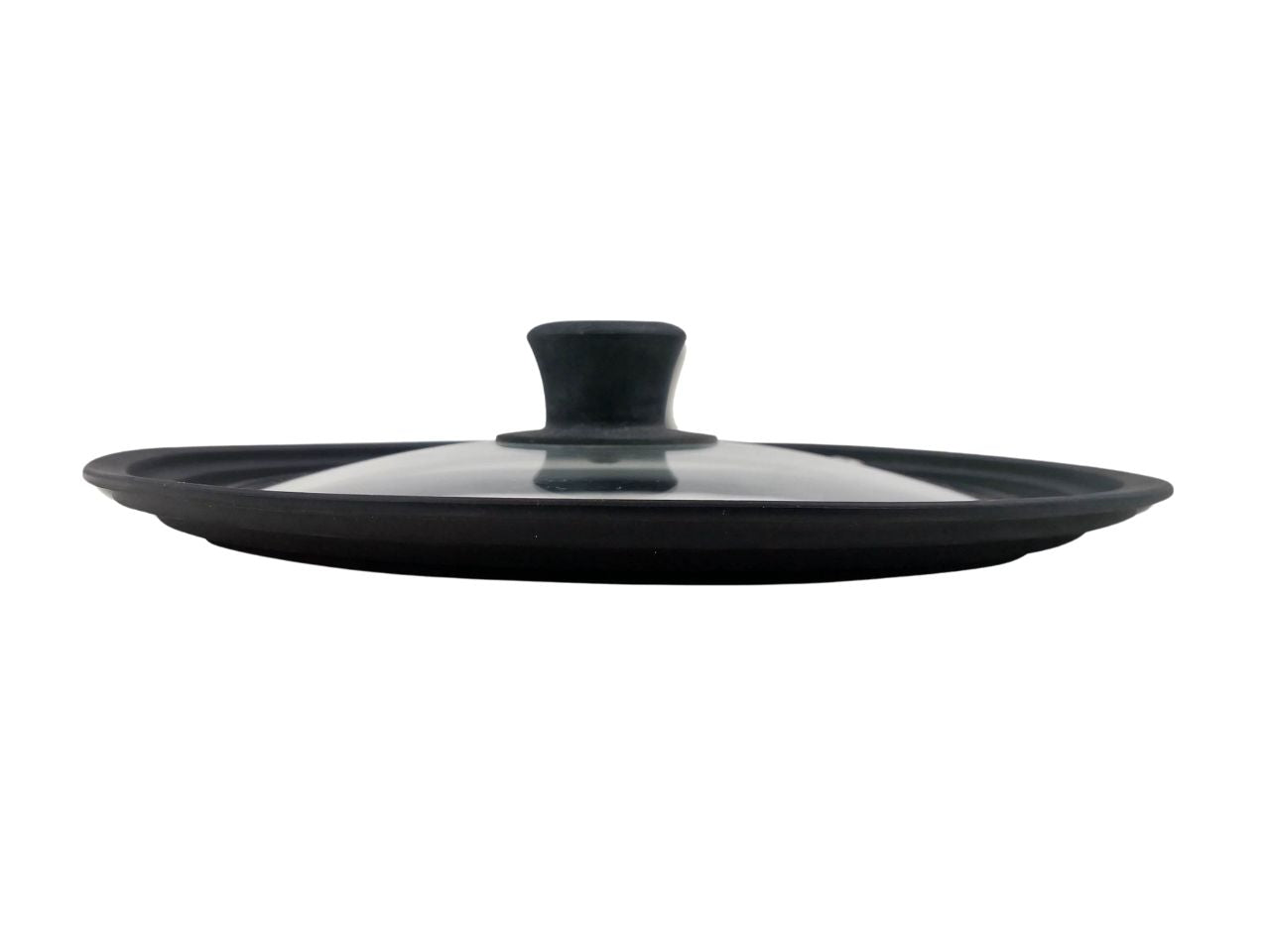 Coperchio in vetro 16/18/20cm guarnizione nera