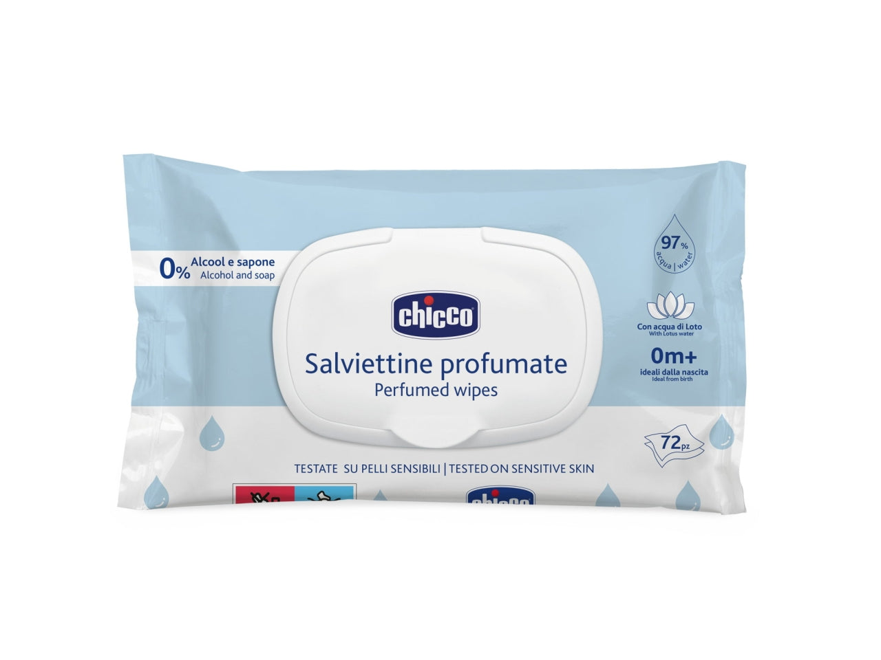 Nuove salviette con plaquette - confezione da 72 salviette, Adatto per 0+ mesi | Chicco$