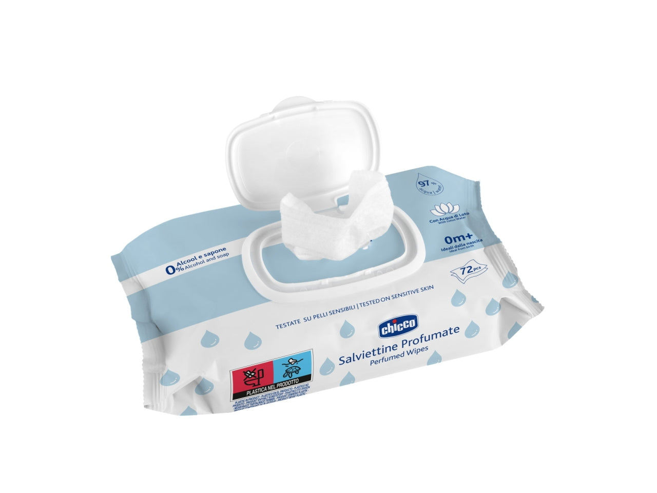 Nuove salviette con plaquette - confezione da 72 salviette, Adatto per 0+ mesi | Chicco$