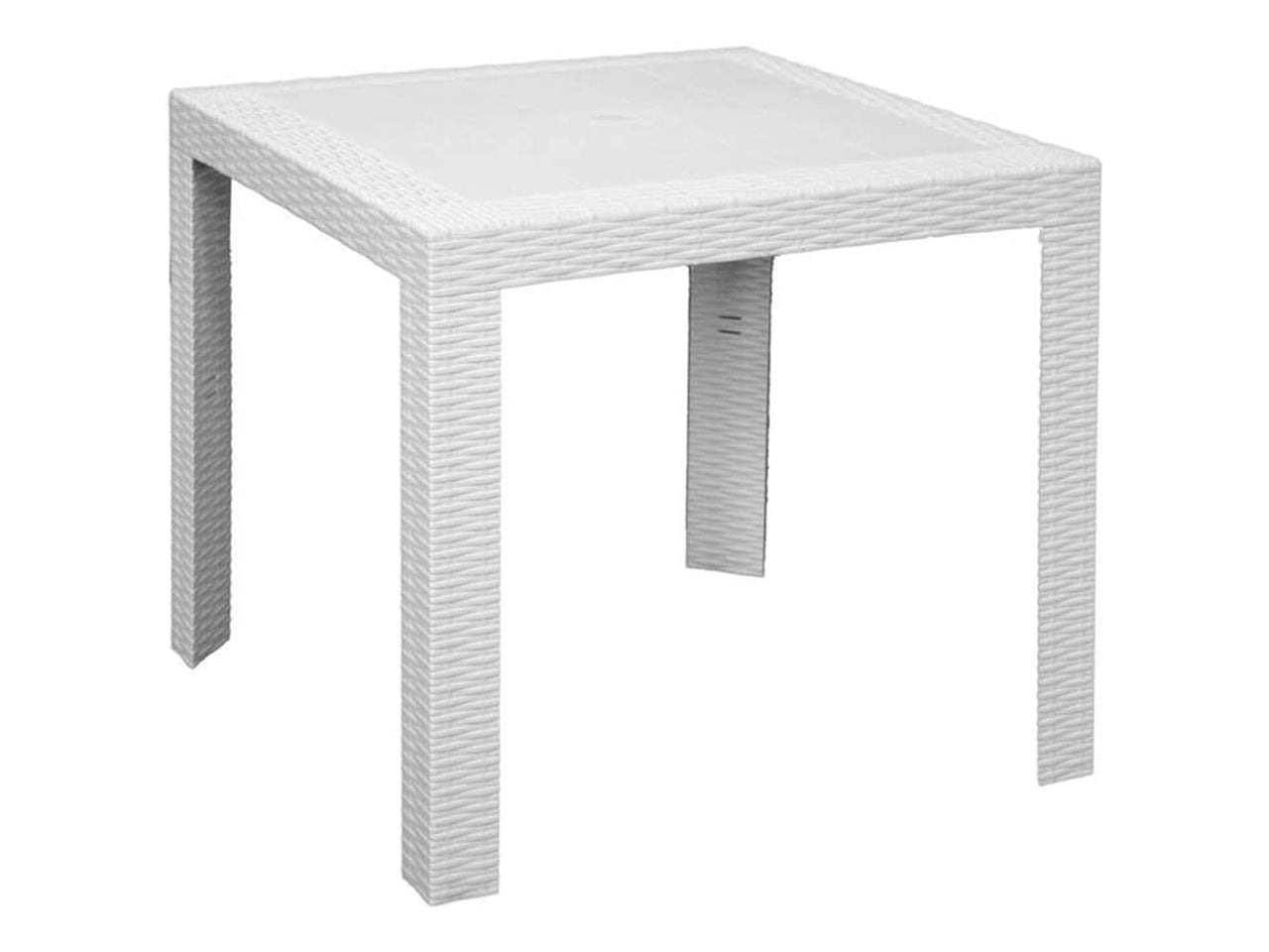 Tavolo saturno simil rattan bianco 80x80x72CM