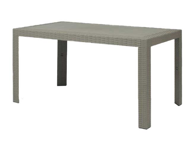 Tavolo urano simil rattan colore tortora 80x140x72cm