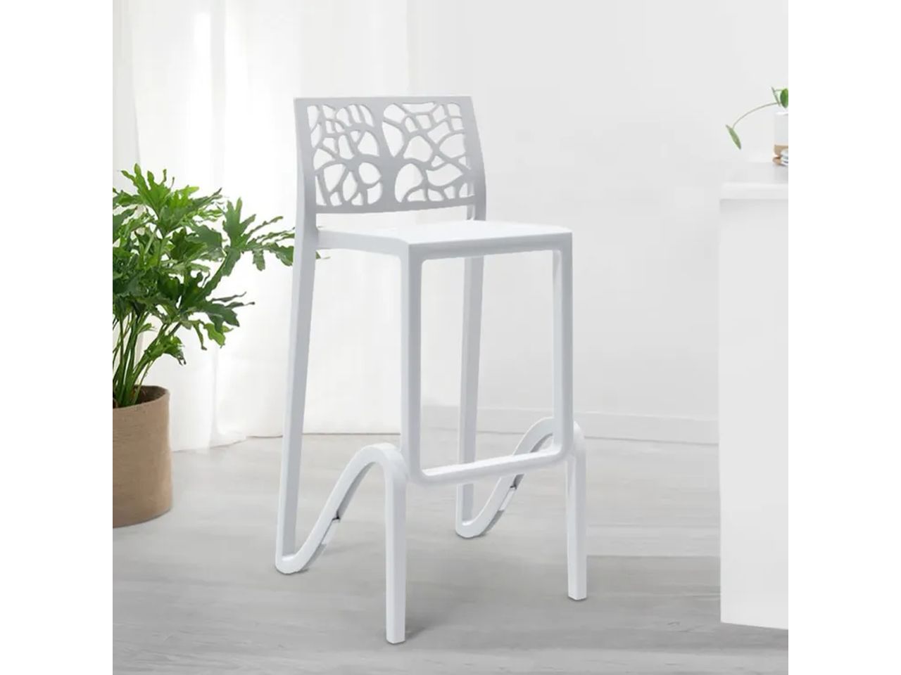 Sgabello zefiro bianco