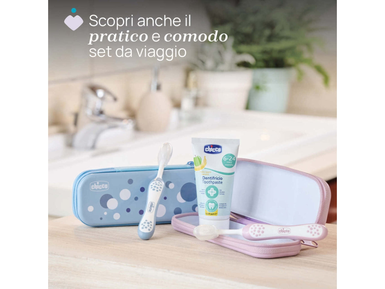 Spazzolino primi denti Oral Care Chicco con setole ultra morbide e impugnatura ergonomica azzurro, 6-36 mesi