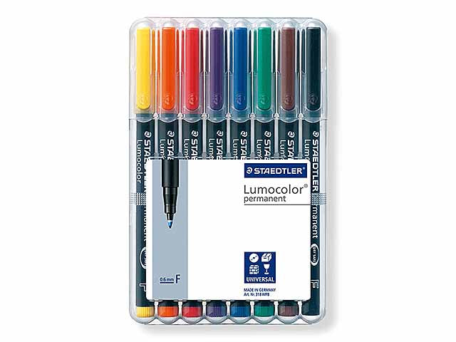Penna lumocolor f perm 8 pezzi 318 wp8