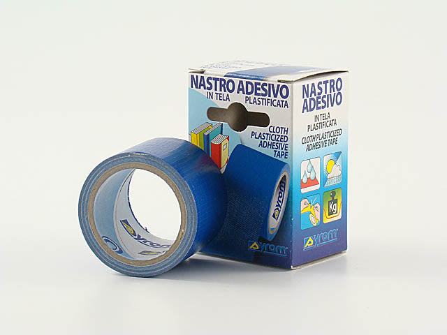 Scotch adesivo vibac in tela plastificata a trama fitta blu 38 mm x 2.7 mt