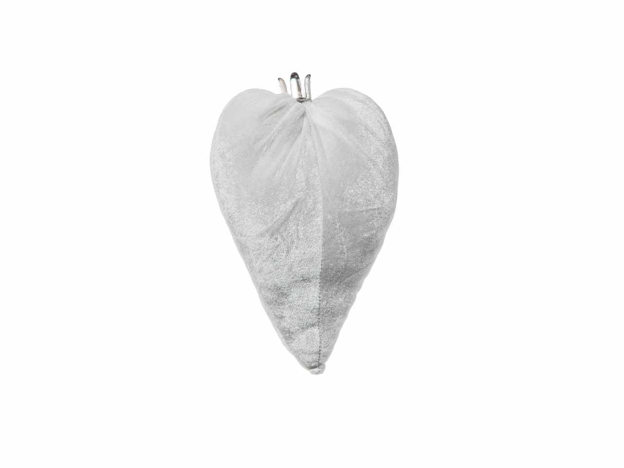 Cuore in velluto cm.15 bianco
