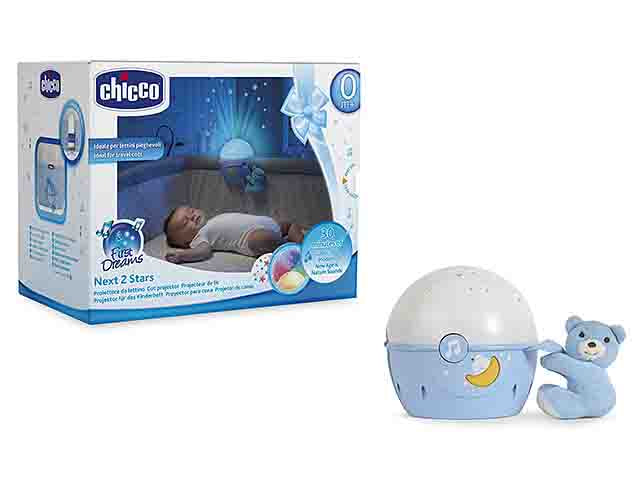 Chicco Next2Stars Luce Notturna Blu Proiettore Stelle con Sensore Sonoro