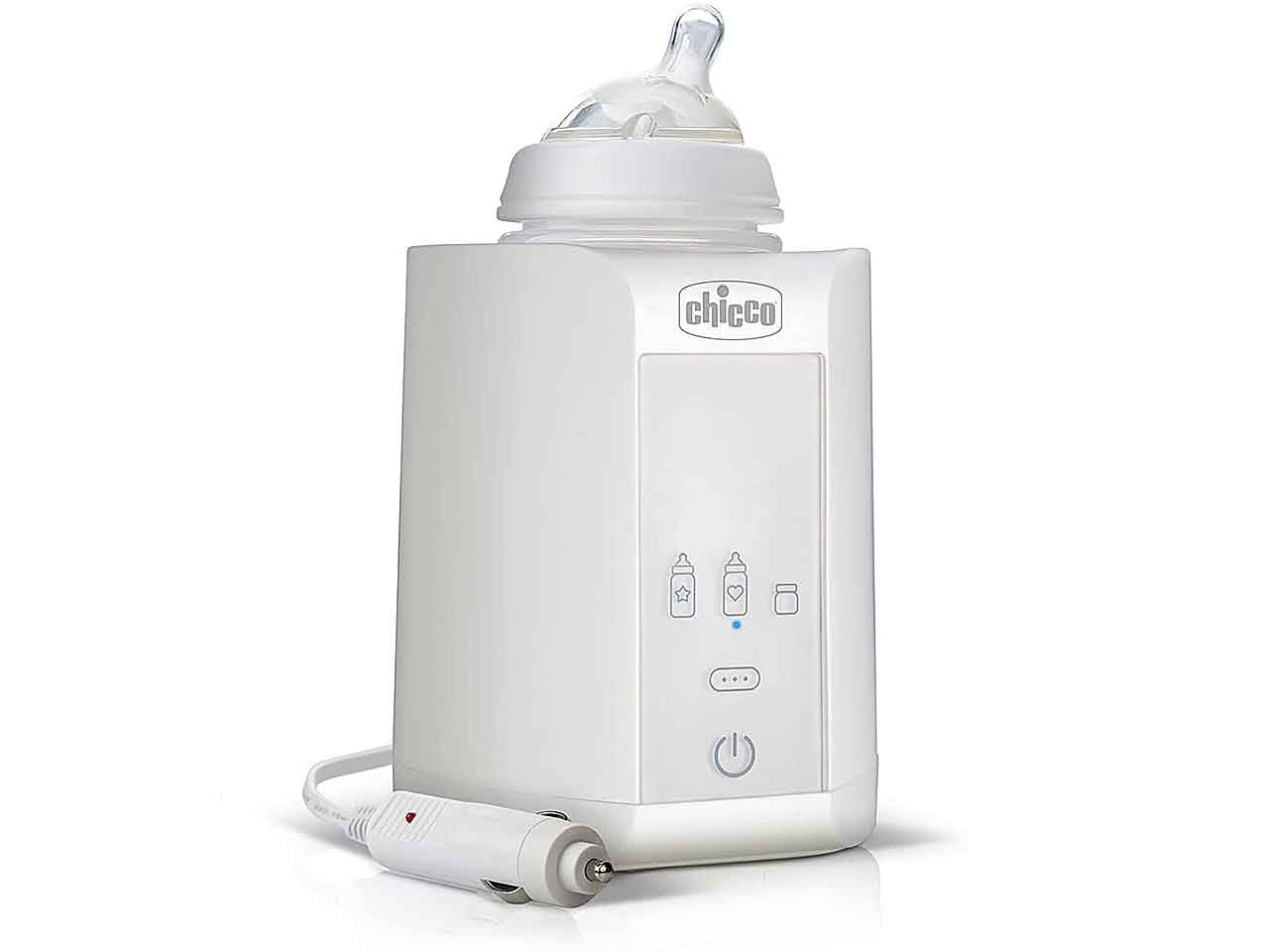 Chicco Scaldabiberon Portatile Da Viaggio Scaldapappa con Tre Programmi e Spegnimento Automatico Bianco