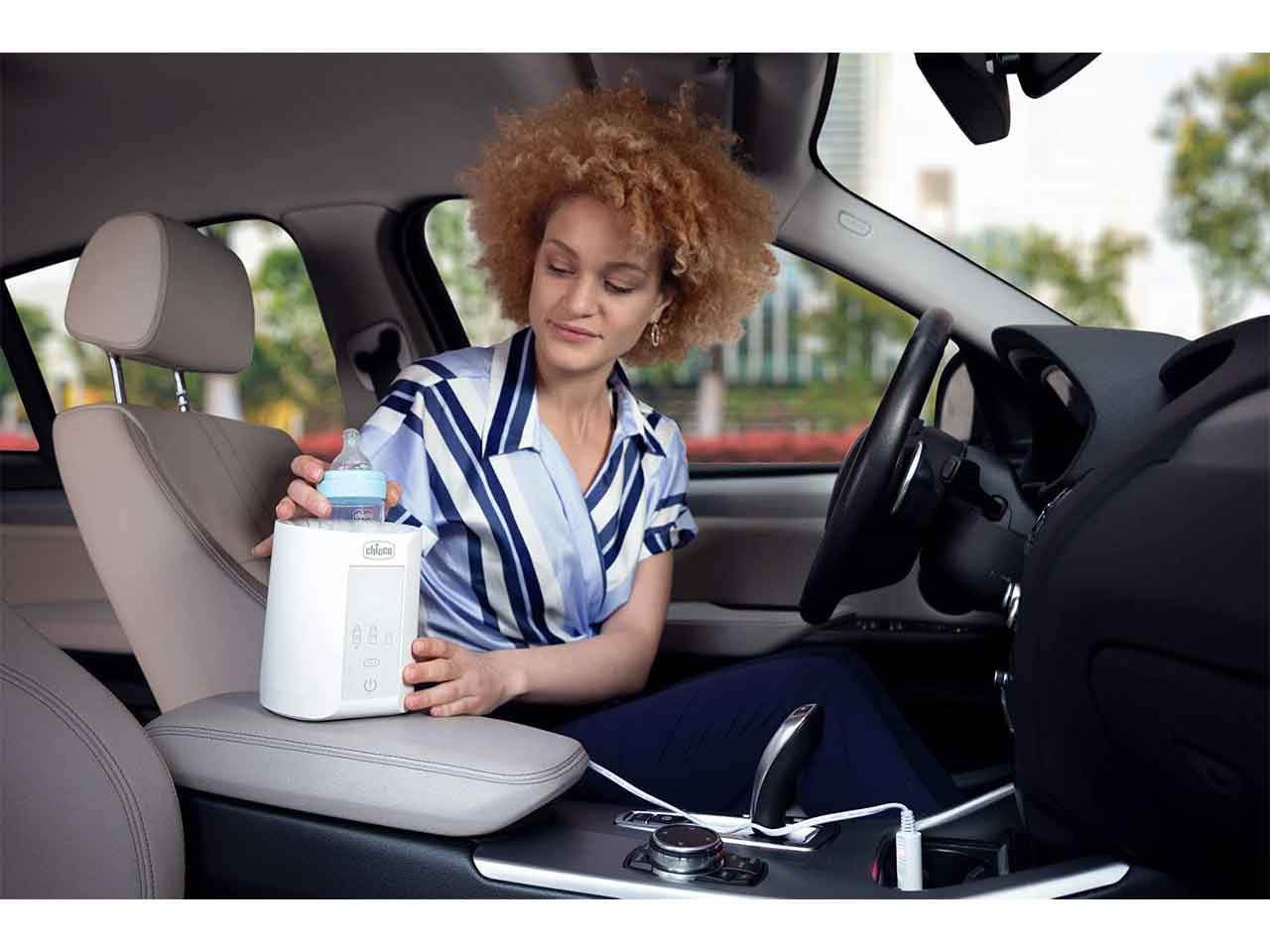 Chicco Scaldabiberon Portatile Da Viaggio Scaldapappa con Tre Programmi e Spegnimento Automatico Bianco