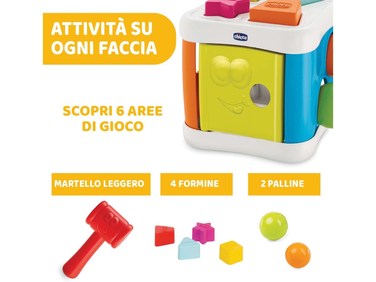 Chicco Cubo Incastra e Martella 2 in 1 Gioco Educativo