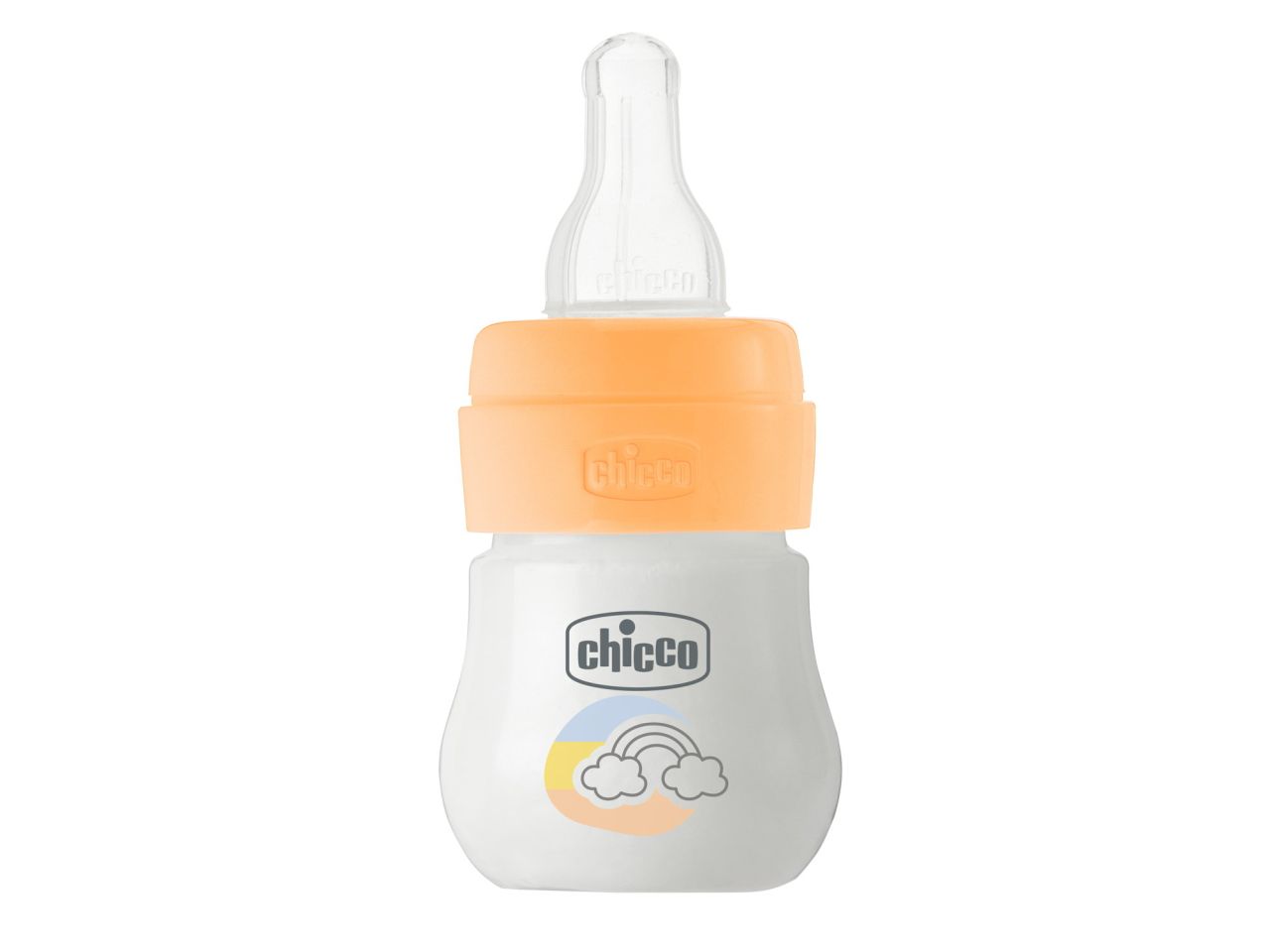Chicco Microbiberon Graduato da 60 ml per Piccole Quantità di Latte con Tettarella in Silicone Arancione