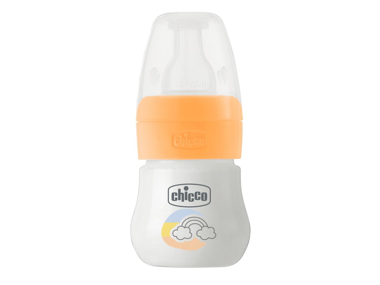Chicco Microbiberon Graduato da 60 ml per Piccole Quantità di Latte con Tettarella in Silicone Arancione