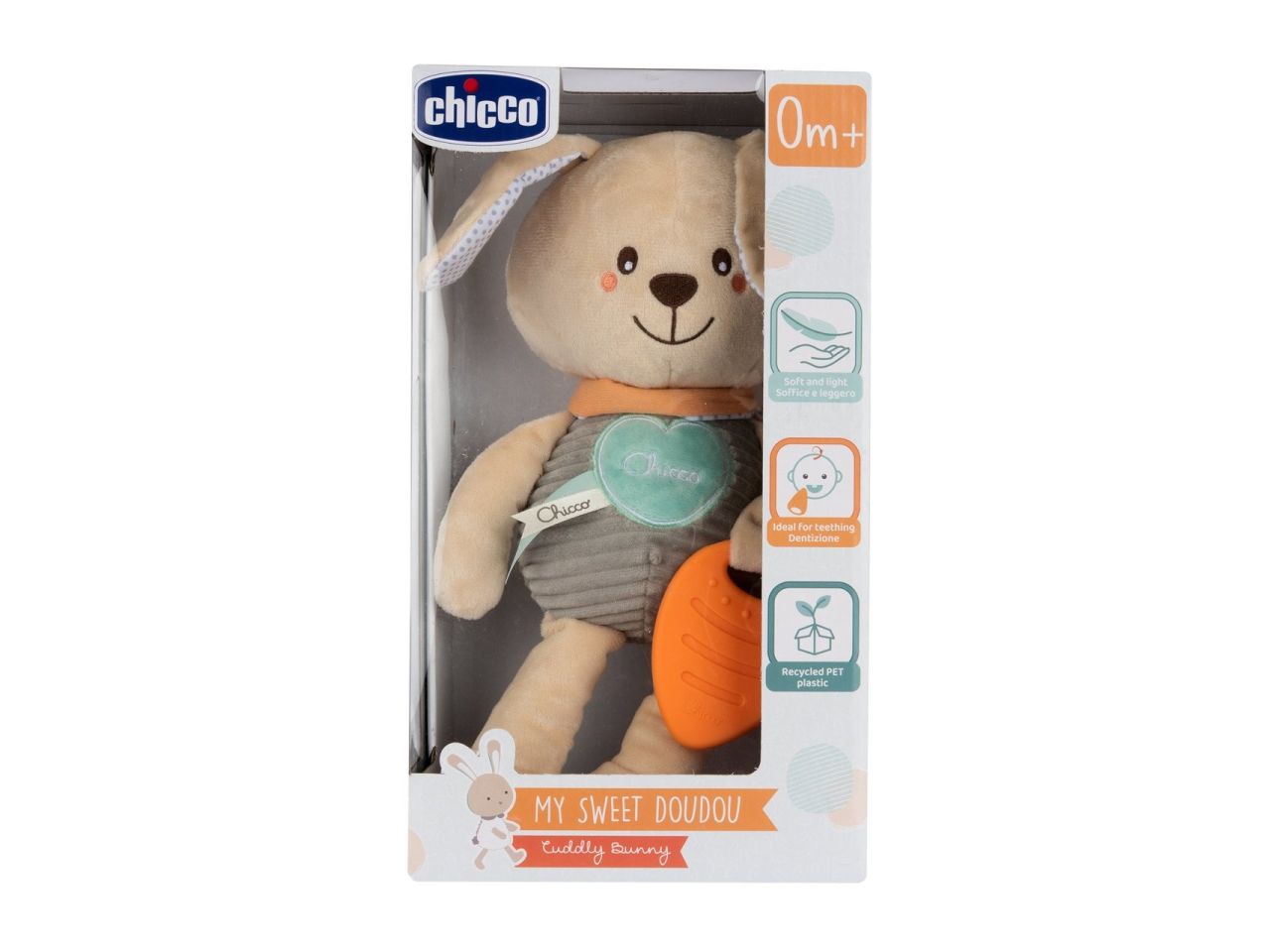 Chicco My Sweet Doudou Coniglietto Coniglietto Morbido con Carotina per Dentizione