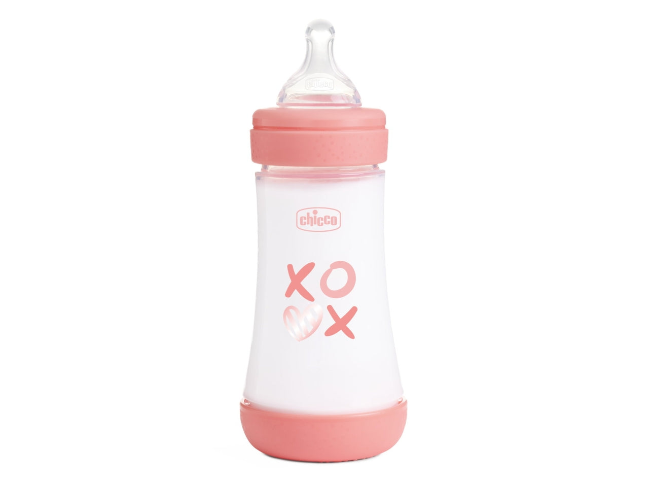 Biberon perfect5 rosa 240ml in silicone 2 fori flusso medio