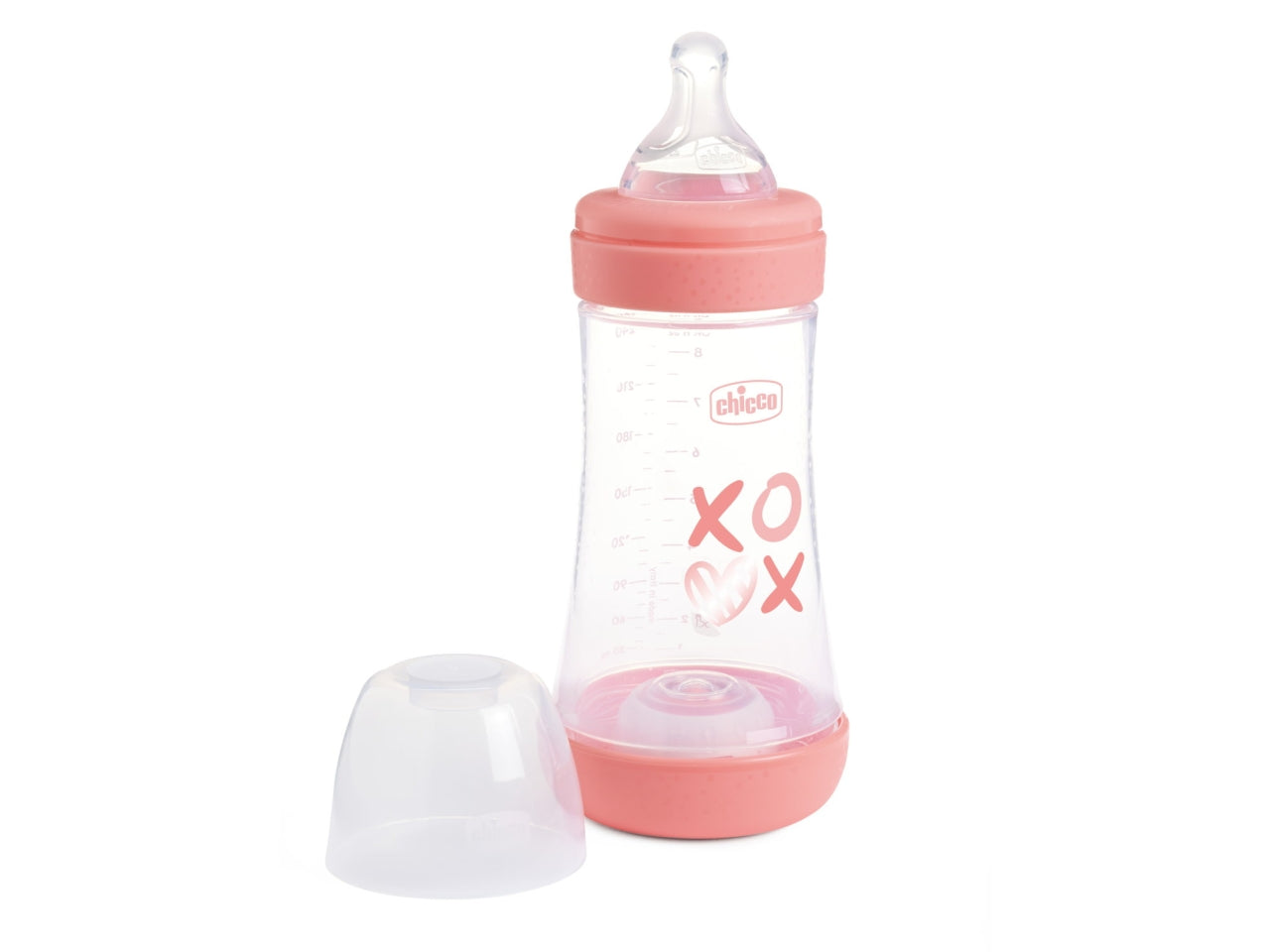 Biberon perfect5 rosa 240ml in silicone 2 fori flusso medio