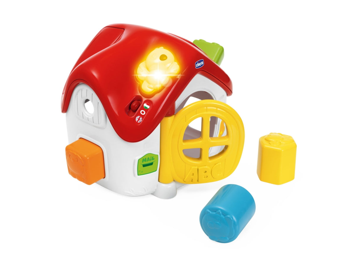 Chicco ABC Casetta Incastri - Multicolor, Plastica, Età 10-36 Mesi, Batterie Incluse, Dimensioni 19,2x15x16,8 cm $