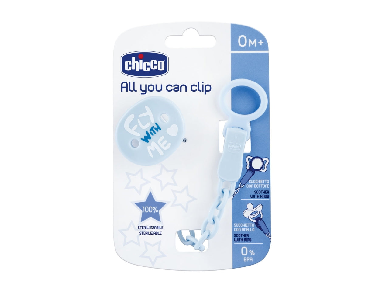 Easyclip adattabile con catenella azzurra, Colore: azzurro | Chicco