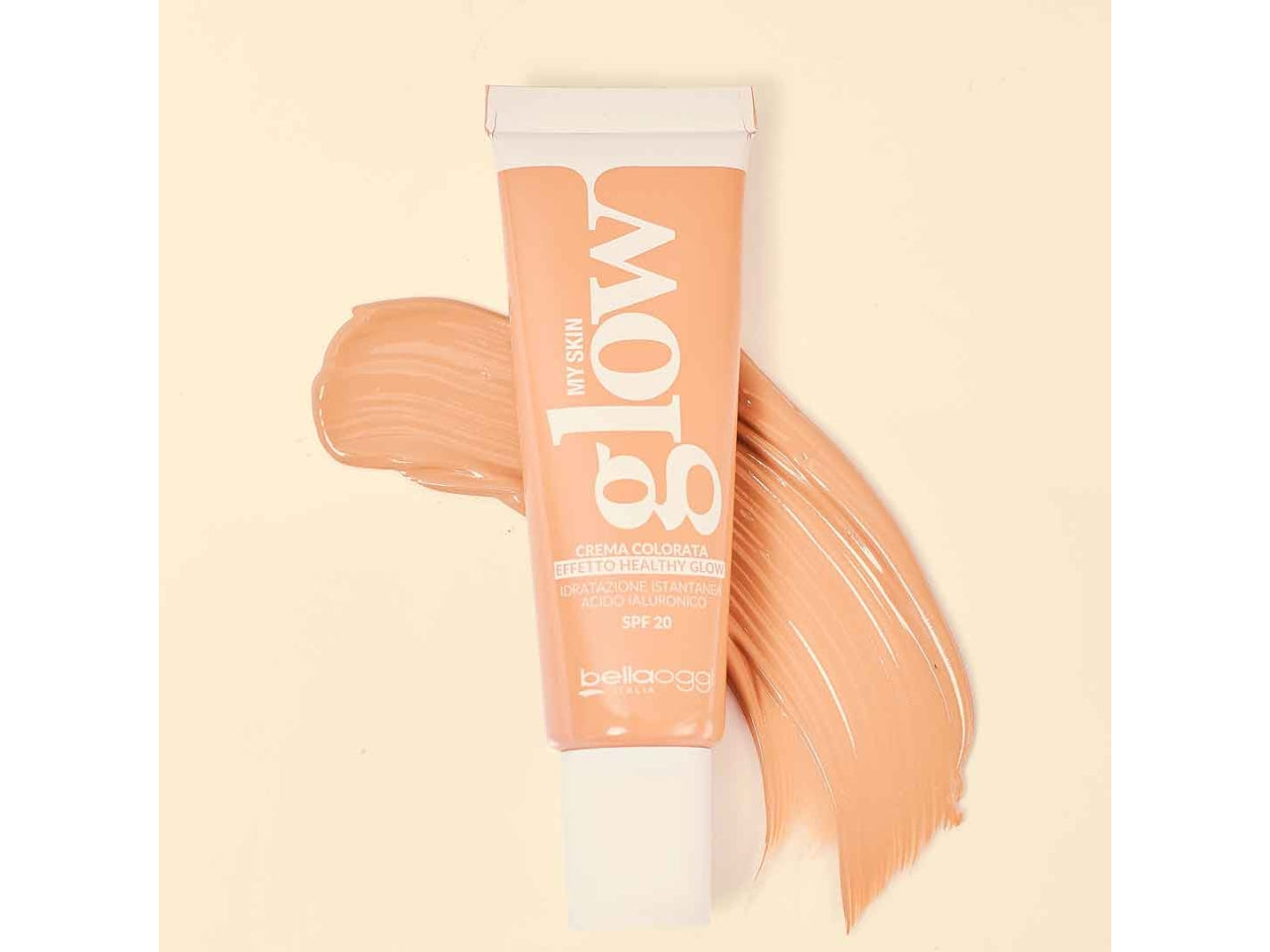 Fondotinta My Skin Glow Crema Colorata - Acido Ialuronico e Burro Karitè - Cool Rosy - Bellaoggi