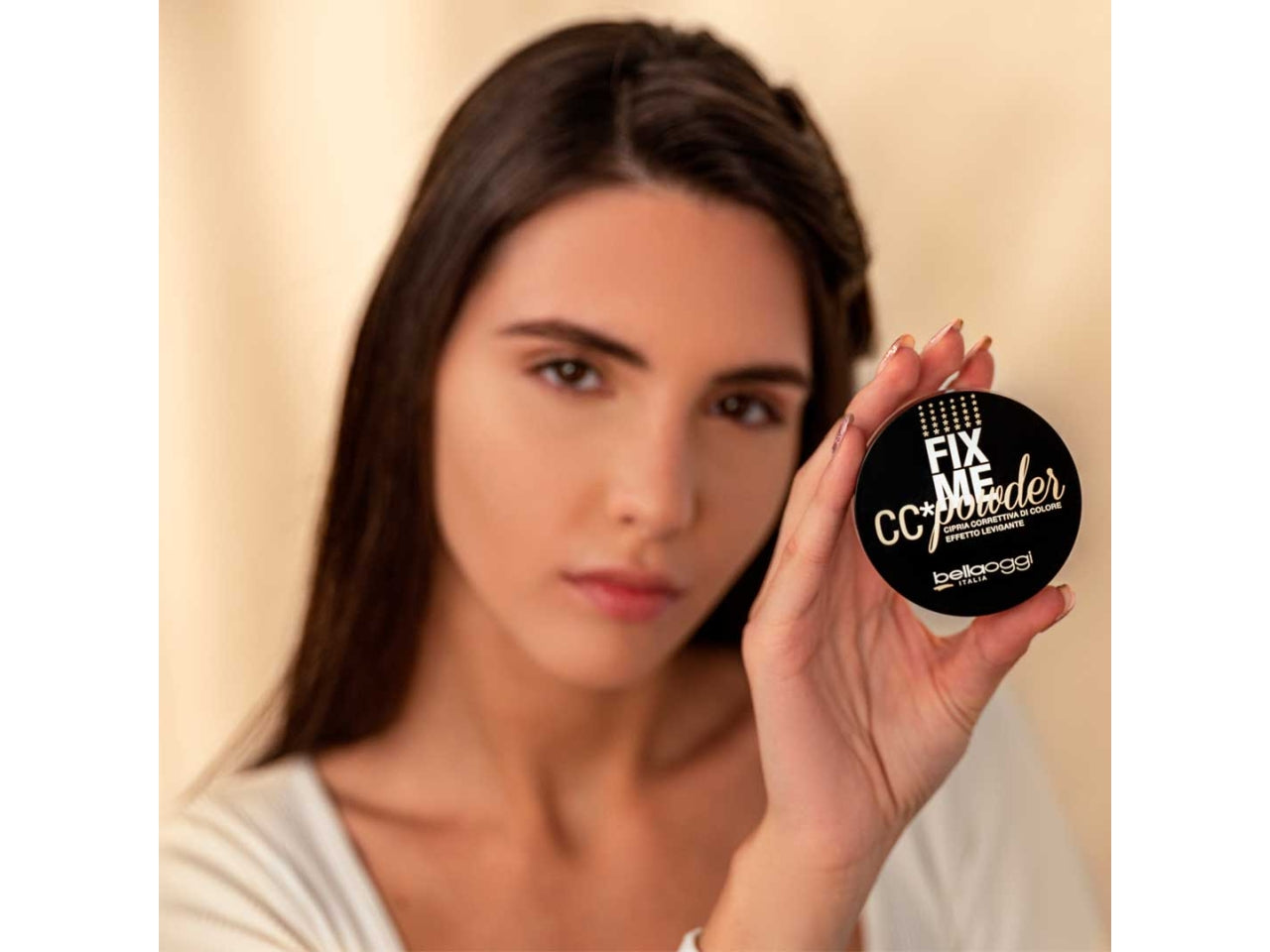 Cipria Opacizzante Fix Me CC Powder - Correzione Discromie e Fissaggio - Banana Shade - Bellaoggi